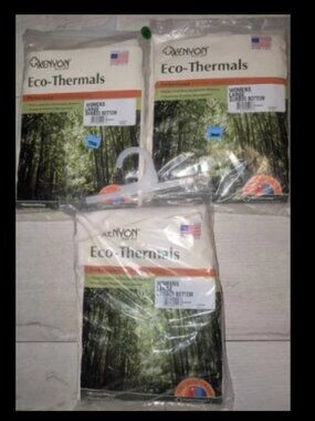 Vintage NOS Lot of 3 Pkgs KENYON Eco Thermals Bamboo Thermals Bottom Womens L